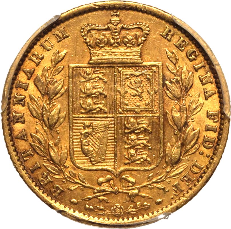 1861 Gold Sovereign Roman I PCGS AU53 - Bild 3 aus 5