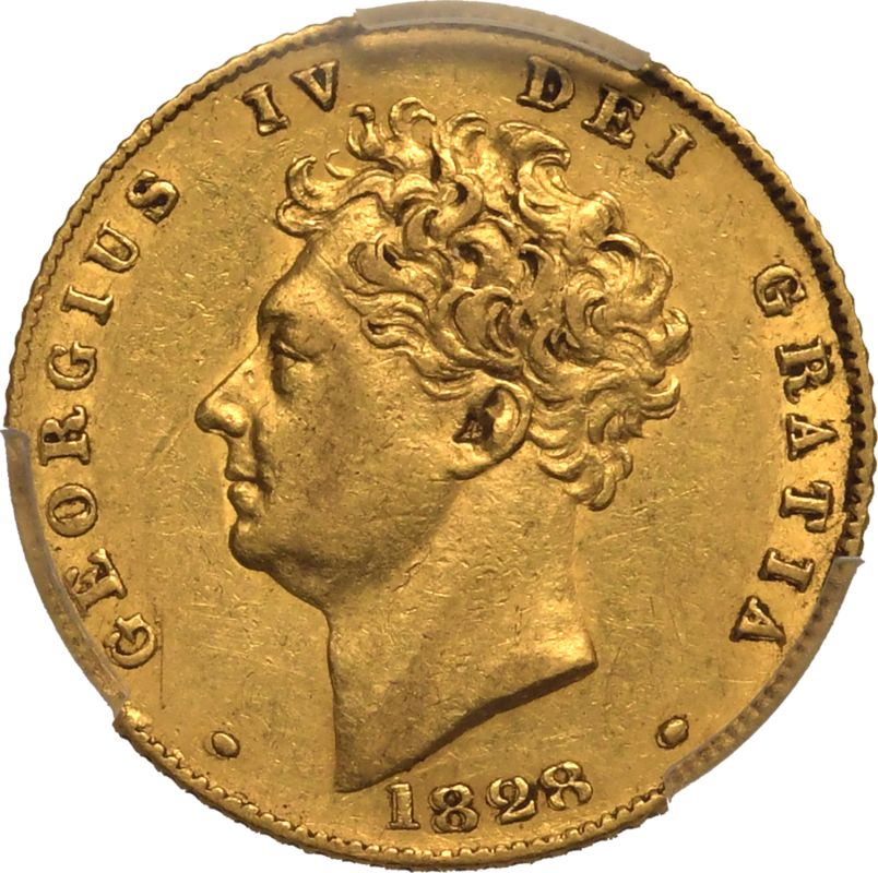 1828 Gold Half-Sovereign PCGS AU50 - Bild 2 aus 5