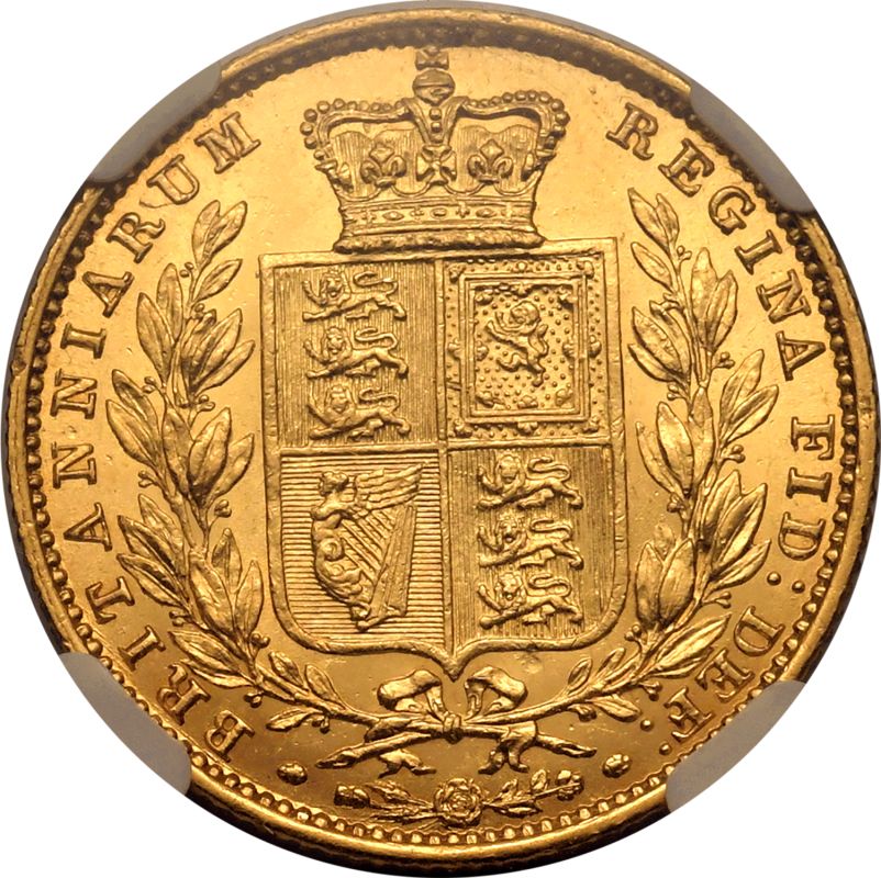 1853 Gold Sovereign WW incuse NGC AU 58 - Image 3 of 7