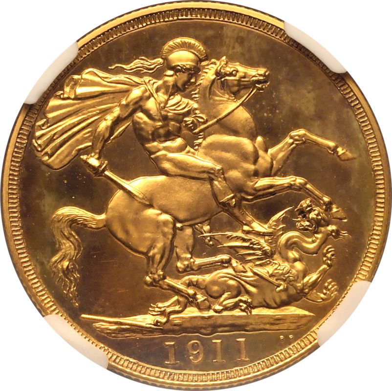 1911 Gold 2 Pounds (Double Sovereign) Proof NGC PF 64 - Image 3 of 7