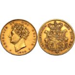 1828 Gold Half-Sovereign Good very fine, hairlines