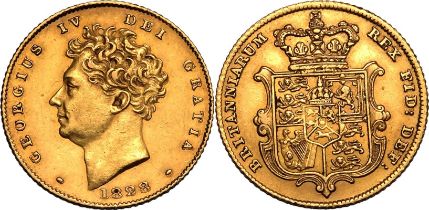 1828 Gold Half-Sovereign Good very fine, hairlines