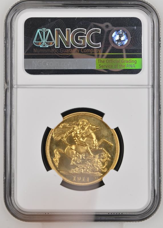 1911 Gold 2 Pounds (Double Sovereign) Proof NGC PF 64 - Image 6 of 7