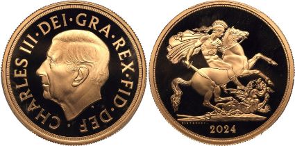 2024 Gold 5 Pounds (5 Sovereigns) Proof PCGS PR70 DCAM