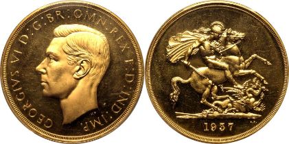 1937 Gold 5 Pounds (5 Sovereigns) Proof PCGS PR64 CAM