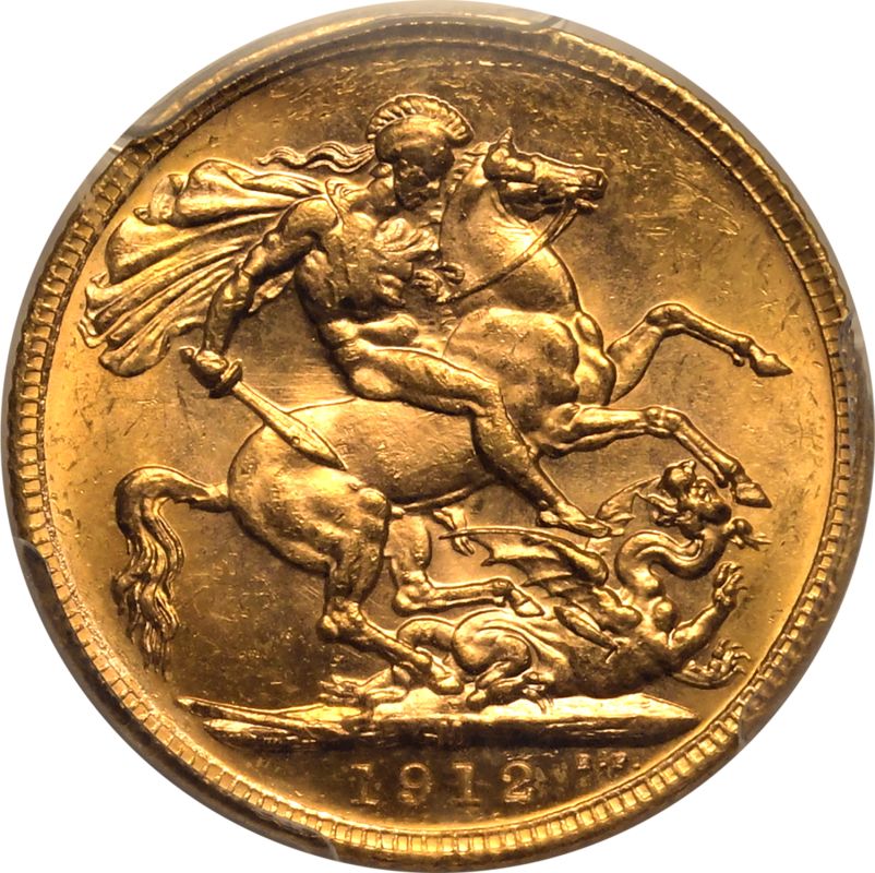 1912 M Gold Sovereign PCGS MS64 - Image 3 of 5