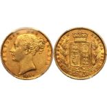 1861 Gold Sovereign Roman I PCGS AU53