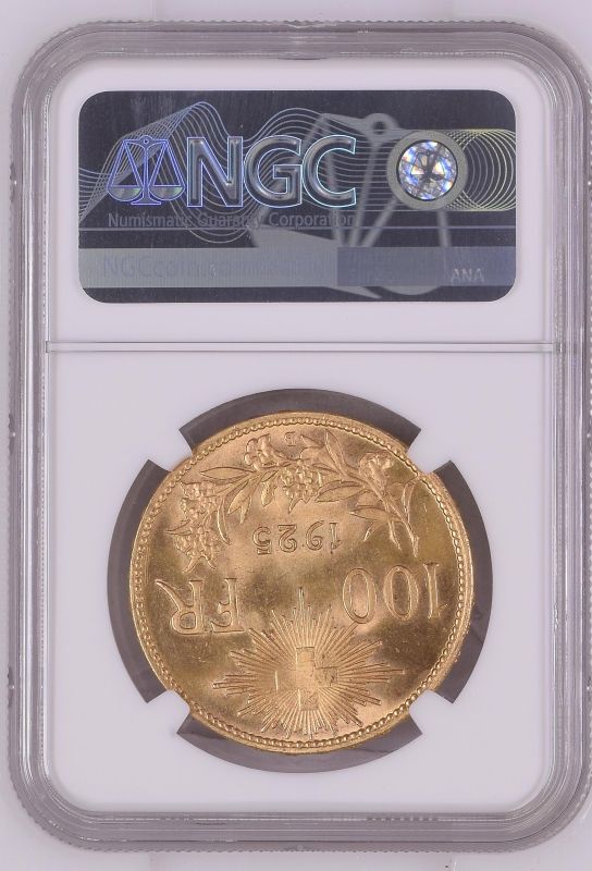 Switzerland Federal State 1925 Gold 100 Francs Vreneli NGC MS 65 - Image 6 of 7