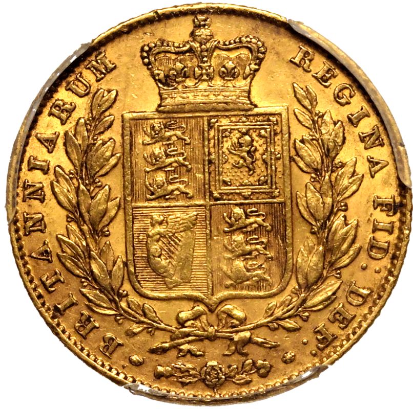 1845 Gold Sovereign Roman I Equal-finest PCGS AU55 - Bild 3 aus 5