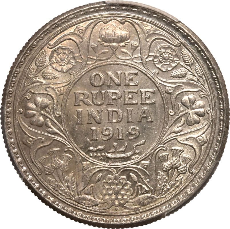 India: British George V 1919 • Silver 1 Rupee PCGS MS63 - Bild 3 aus 5