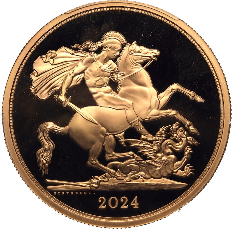 2024 Gold 5 Pounds (5 Sovereigns) Proof PCGS PR70 DCAM - Image 3 of 5