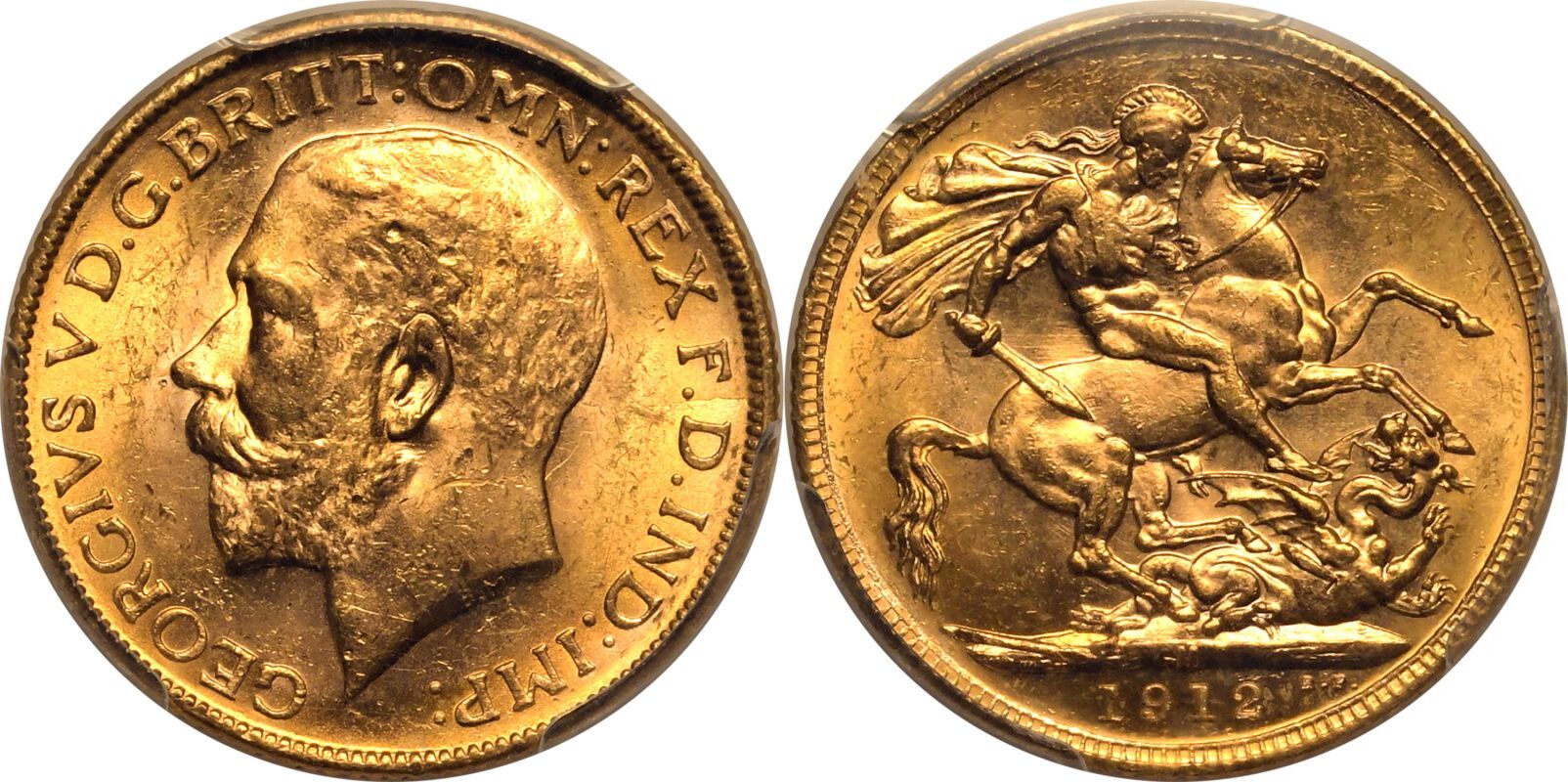 1912 M Gold Sovereign PCGS MS64