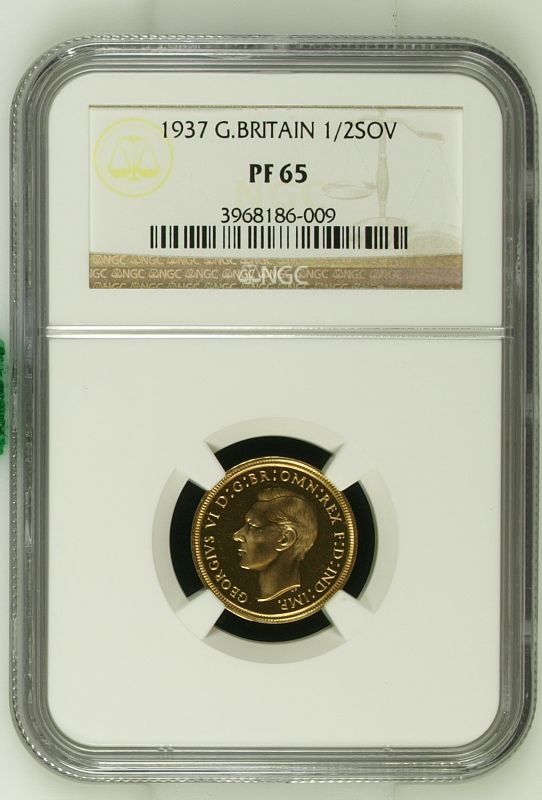 1937 Gold Half-Sovereign Proof NGC PF 65 - Image 5 of 7