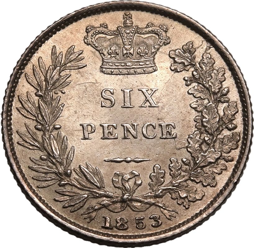 1853 Silver Sixpence Good extremely fine, toned - Image 3 of 3