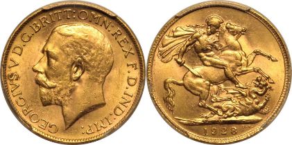 1928 M Gold Sovereign PCGS MS63