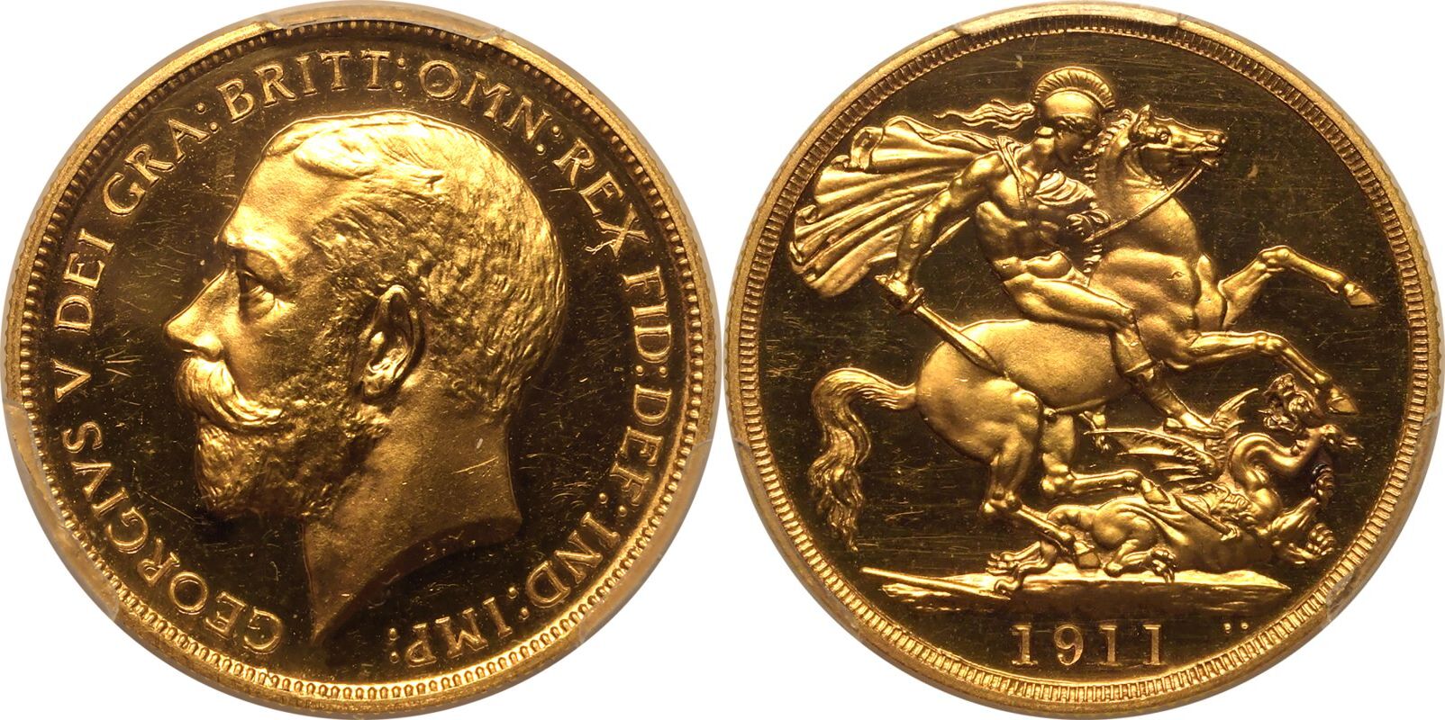 1911 Gold 2 Pounds (Double Sovereign) Proof PCGS PR63 DCAM