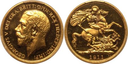 1911 Gold 2 Pounds (Double Sovereign) Proof PCGS PR63 DCAM