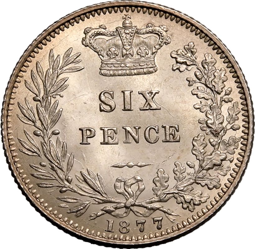 1877 Silver Sixpence Good extremely fine - Image 3 of 3