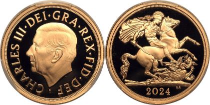 2024 Gold 2 Pounds (Double Sovereign) Proof PCGS PR70 DCAM