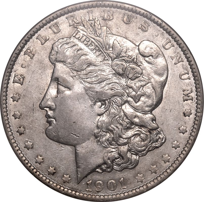 United States 1901 Silver 1 Dollar NNC AU58 - Image 2 of 3