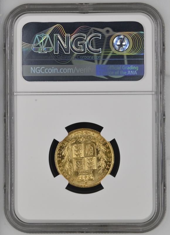 1853 Gold Sovereign WW incuse NGC AU 58 - Image 6 of 7