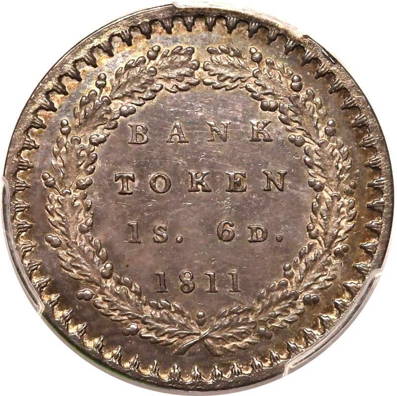 1811 Silver Eighteenpence Bank Token PCGS MS64 - Image 3 of 5
