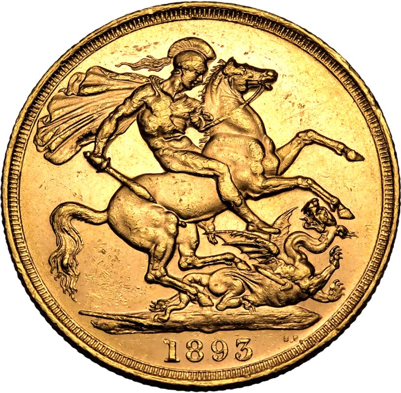 1893 Gold 2 Pounds (Double Sovereign) About extremely fine - Image 3 of 3