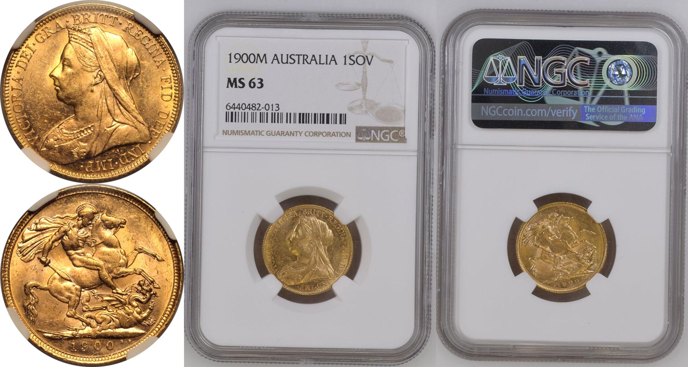 1900 M Gold Sovereign Equal-finest NGC MS 63 - Bild 7 aus 7