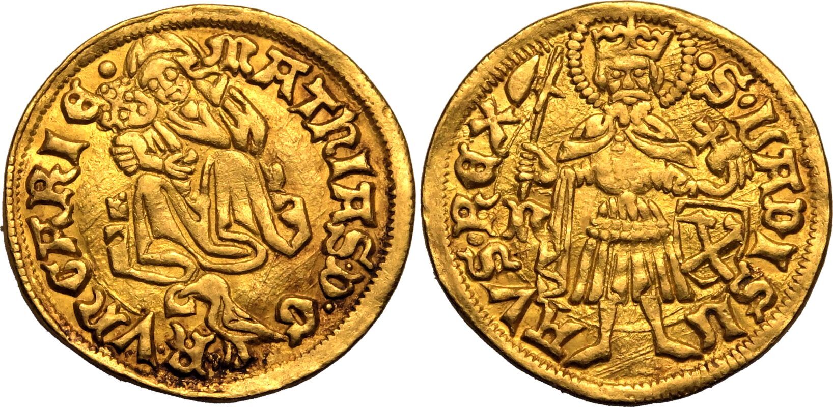Kingdom of Hungary: Matthias Corvinus 1482-1489 Gold Goldgulden Extremely Fine