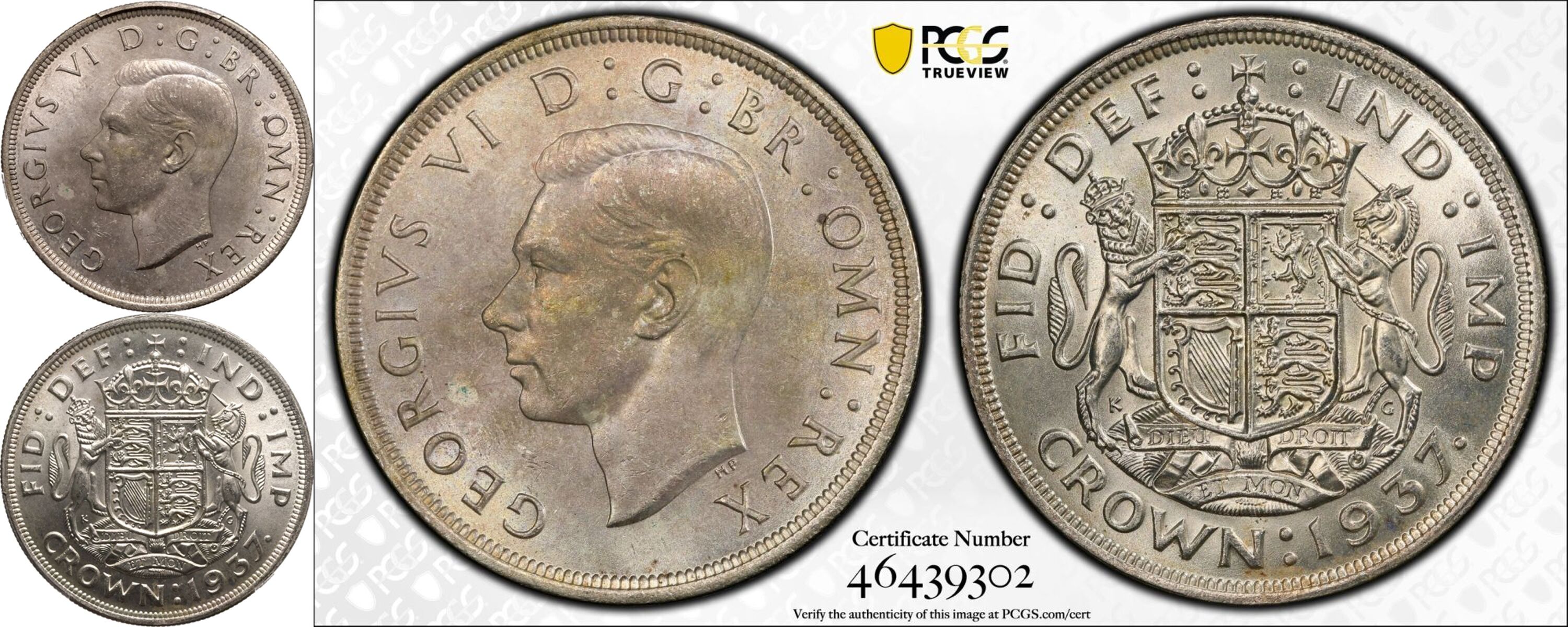 1937 Silver Crown PCGS MS63 - Bild 5 aus 5