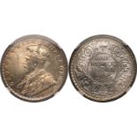 India: British George V 1919 • Silver 1 Rupee NGC MS 63