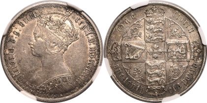 1873 Silver Florin NGC AU 53