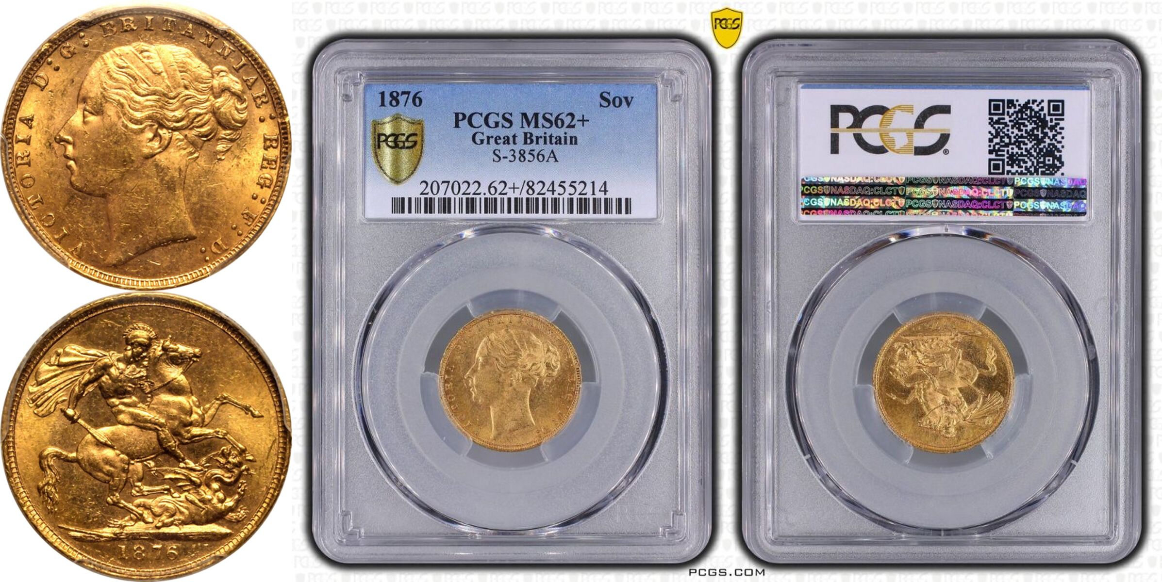 1876 Gold Sovereign PCGS MS62+ - Image 5 of 5