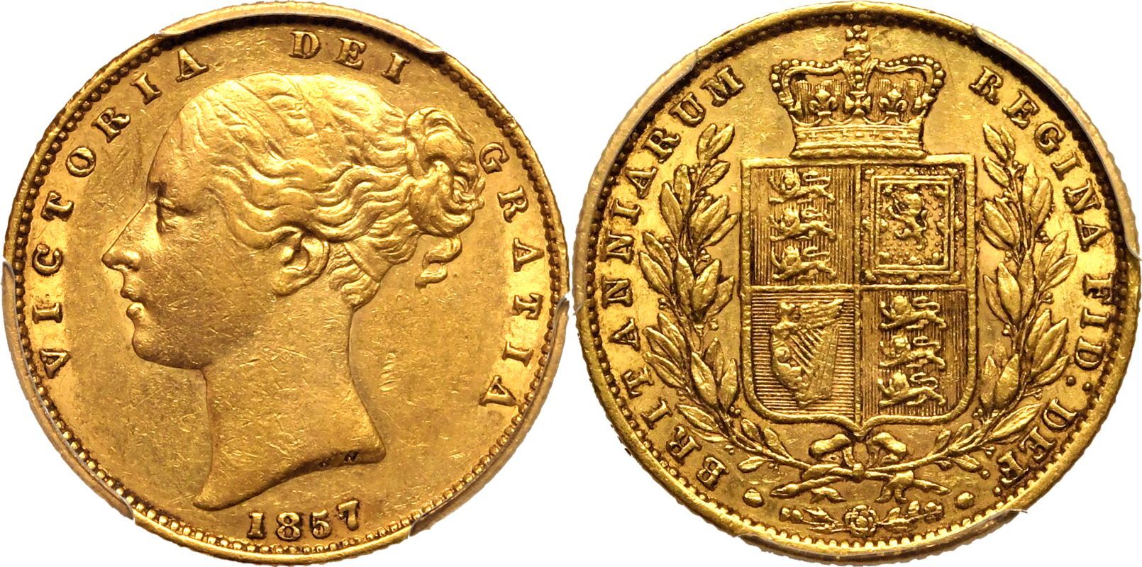 1857 Gold Sovereign PCGS AU53