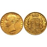 1857 Gold Sovereign PCGS AU53