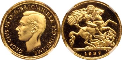 1937 Gold Half-Sovereign Proof NGC PF 66 CAMEO
