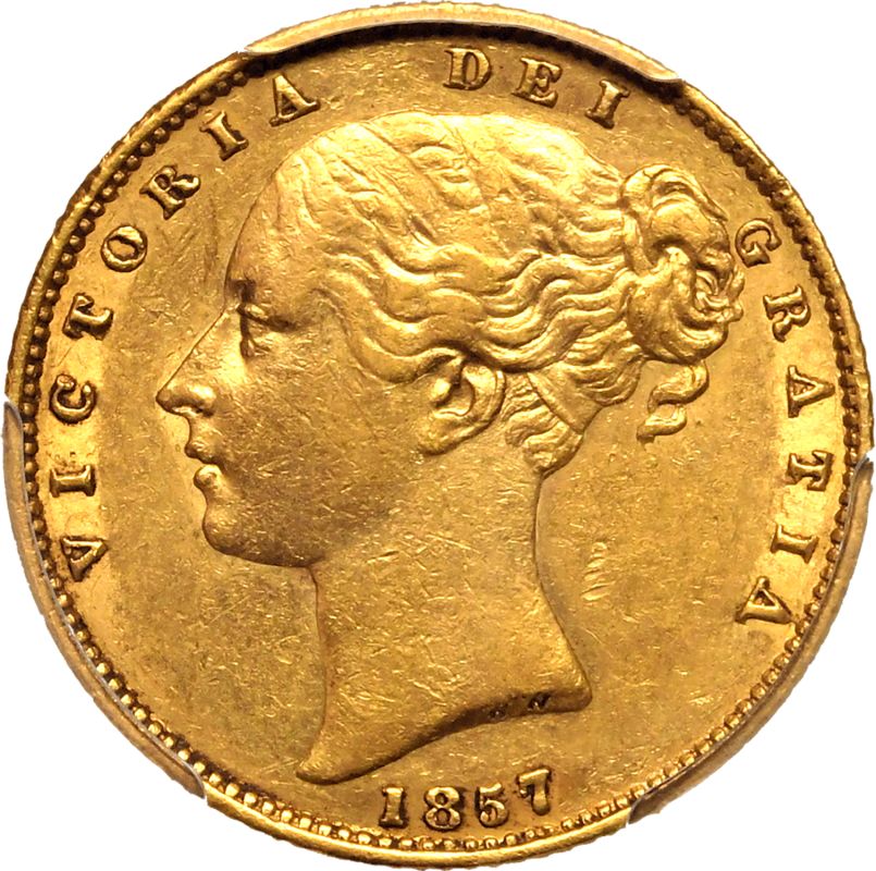 1857 Gold Sovereign PCGS AU53 - Image 2 of 5