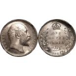 India: British Edward VII 1906 Silver 1 Rupee NGC MS 63