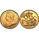 1893 Gold 2 Pounds (Double Sovereign) About extremely fine
