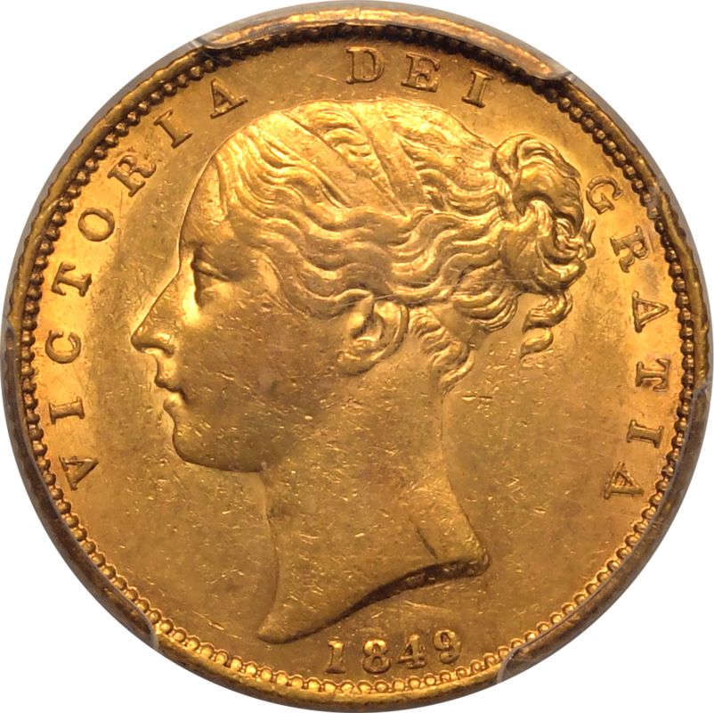 1849 Gold Sovereign PCGS AU58 - Image 2 of 3