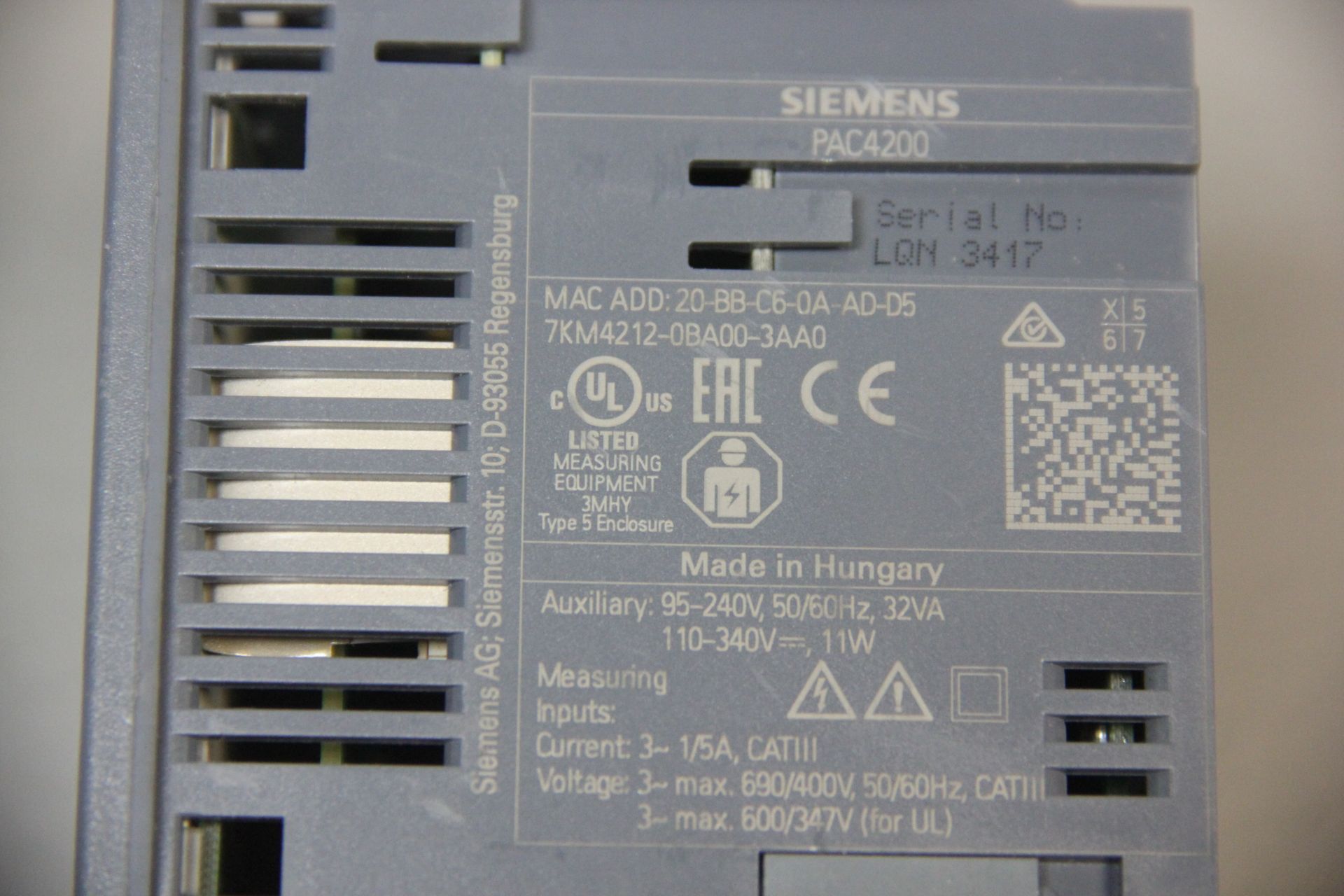 SIEMENS SENTRON PAC4200 DIGITAL POWER METER - Image 6 of 6