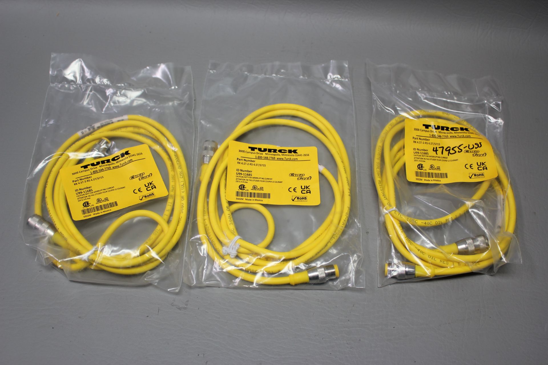 3 NEW TURCK CORDSETS