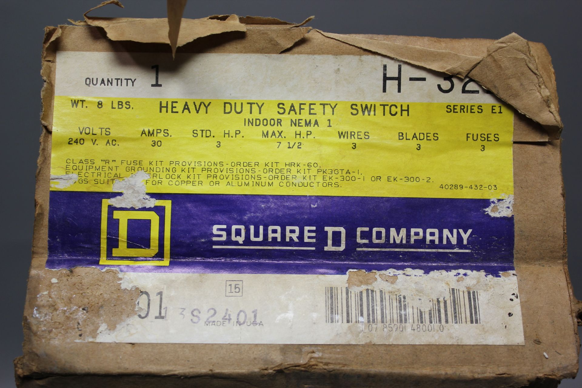 NEW OLD STOCK SQUARE D HEAVY DUTY SAFETY SWITCH - Image 2 of 4