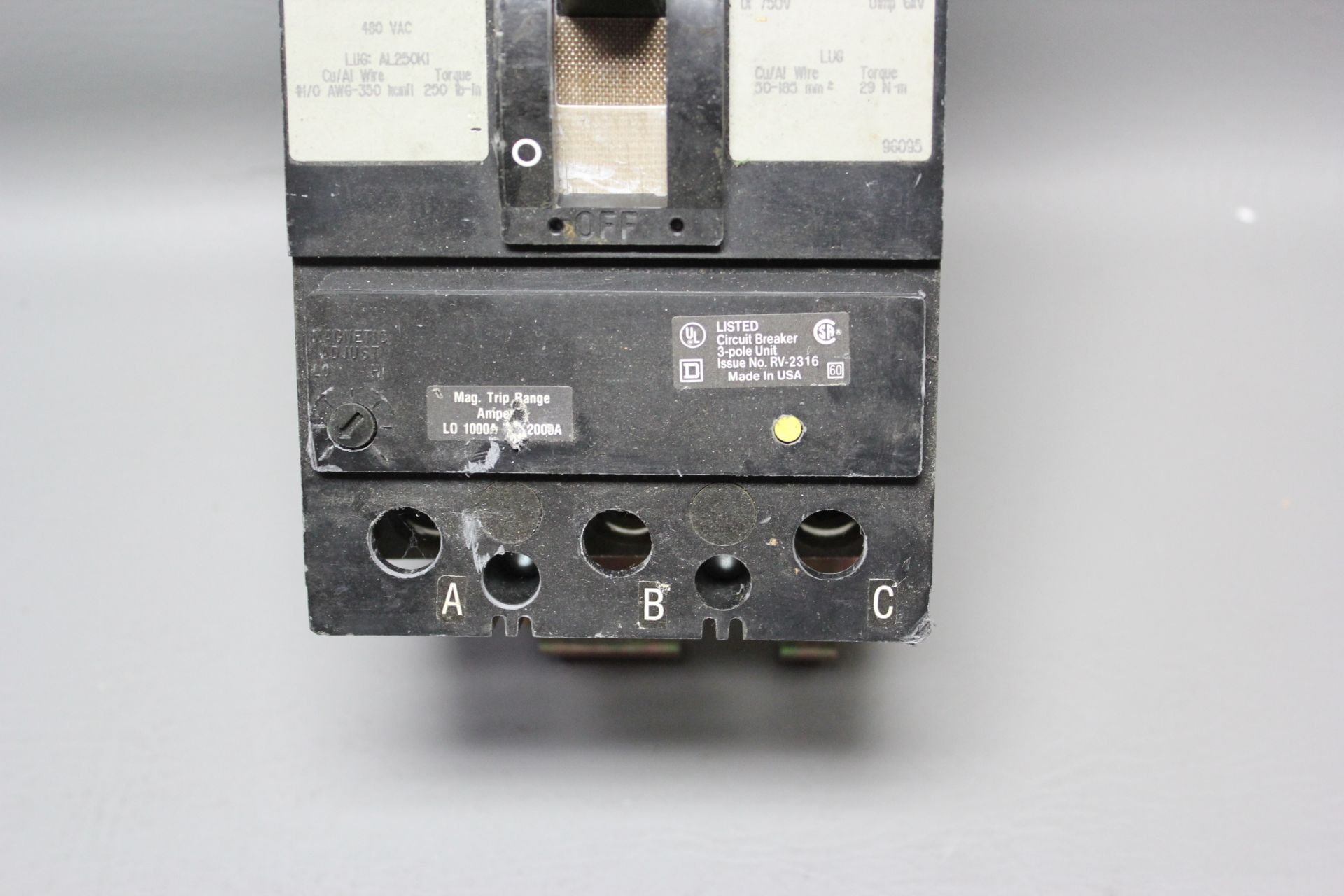 SQUARE D 200A THERMAL-MAGNETIC CIRCUIT BREAKER - Image 5 of 5