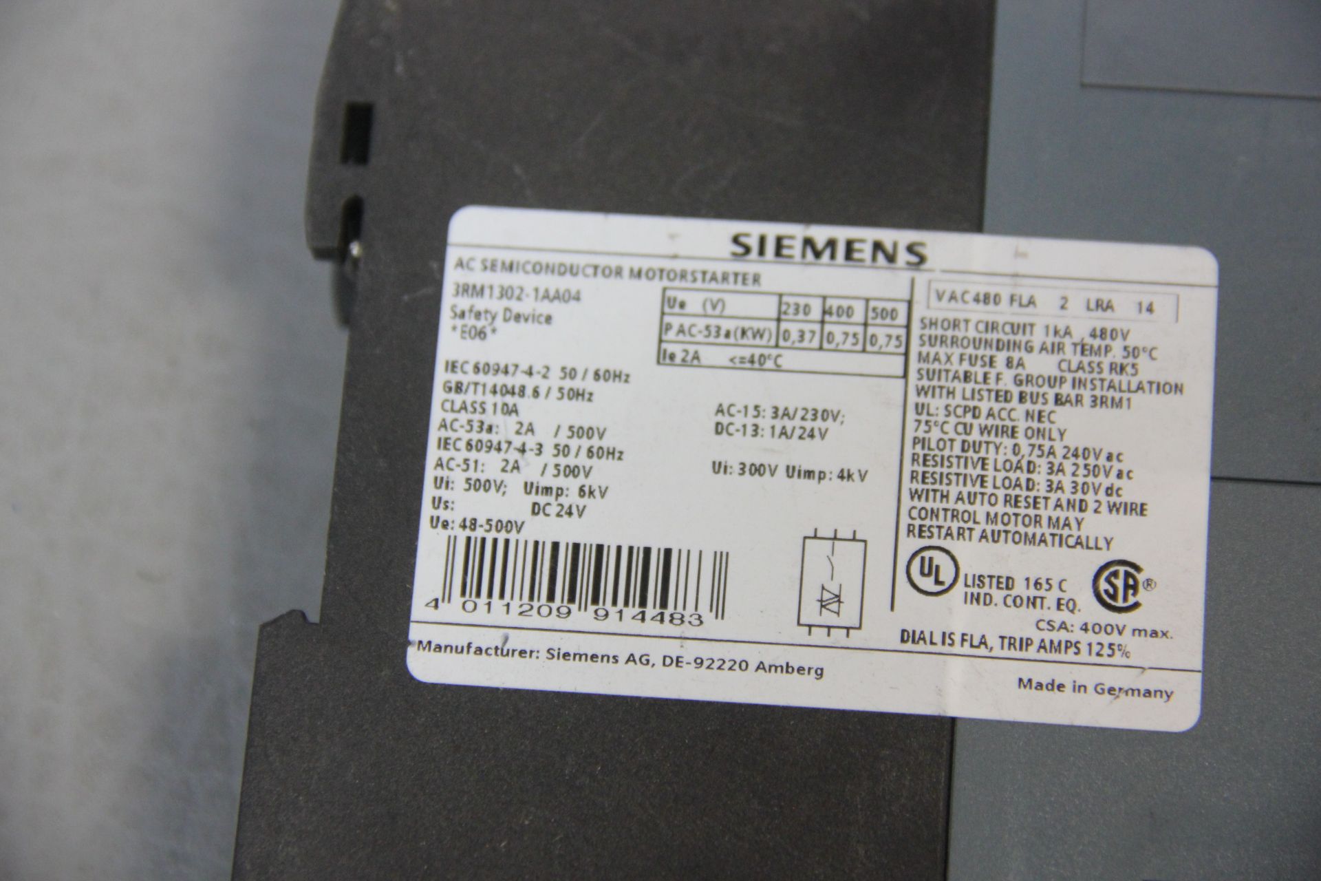 SIEMENS AC SEMICONDUCTOR MOTOR STARTER - Image 4 of 4