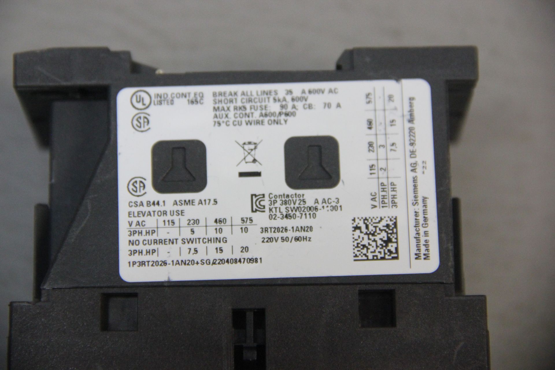 SIEMENS POWER CONTACTOR - Image 4 of 4