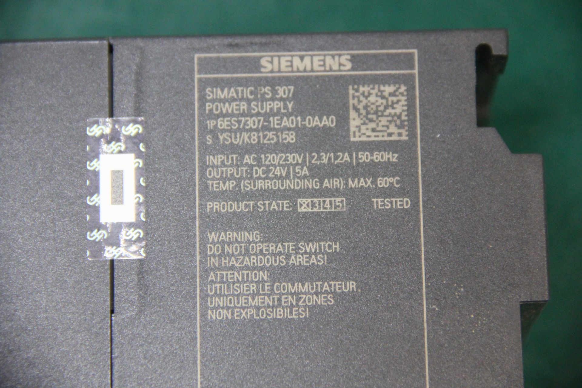 SIEMENS SIMATIC PS 307 POWER SUPPLY - Image 3 of 3