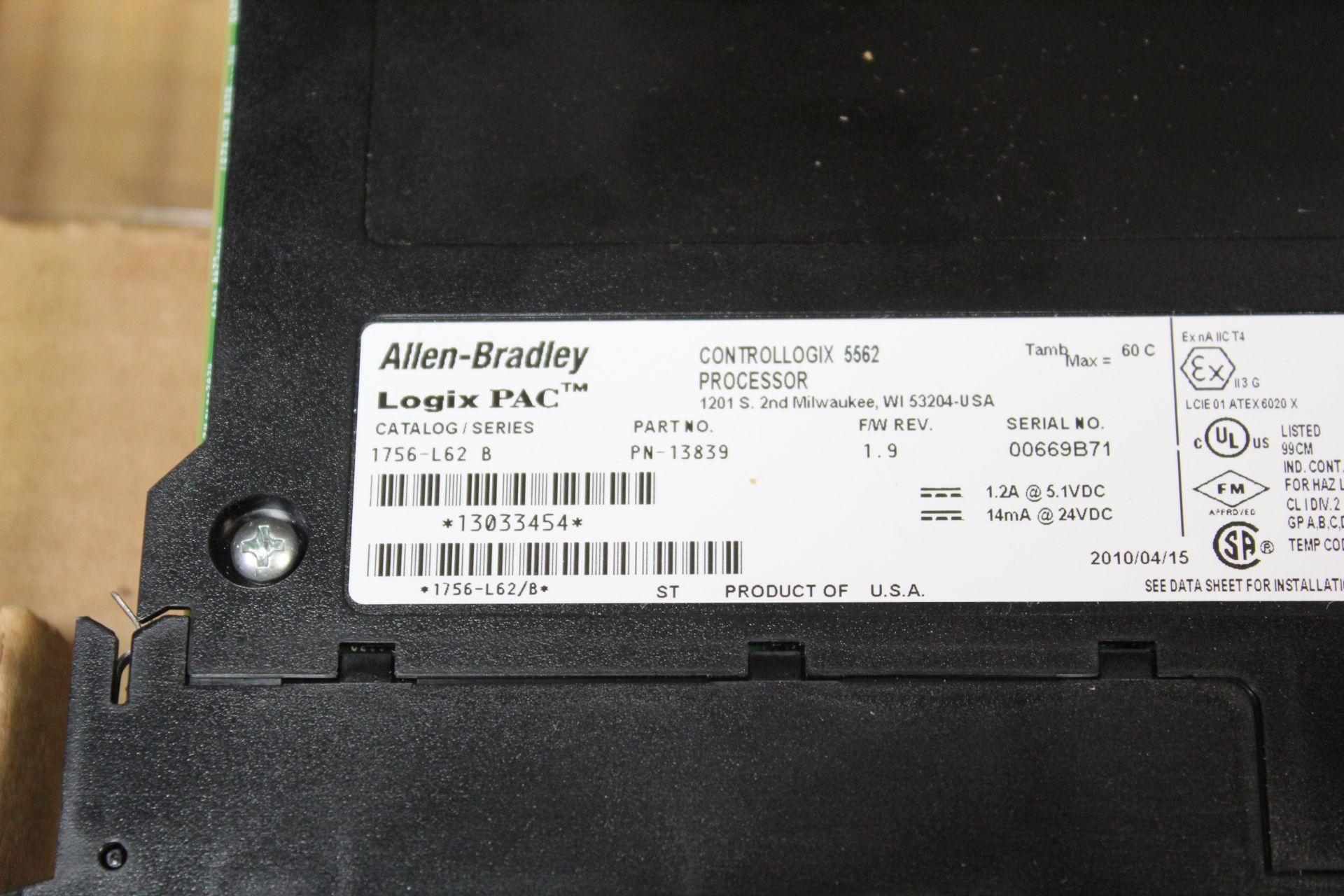 UNUSED ALLEN BRADLEY CONTROLLOGIX PLC CPU - Image 5 of 6