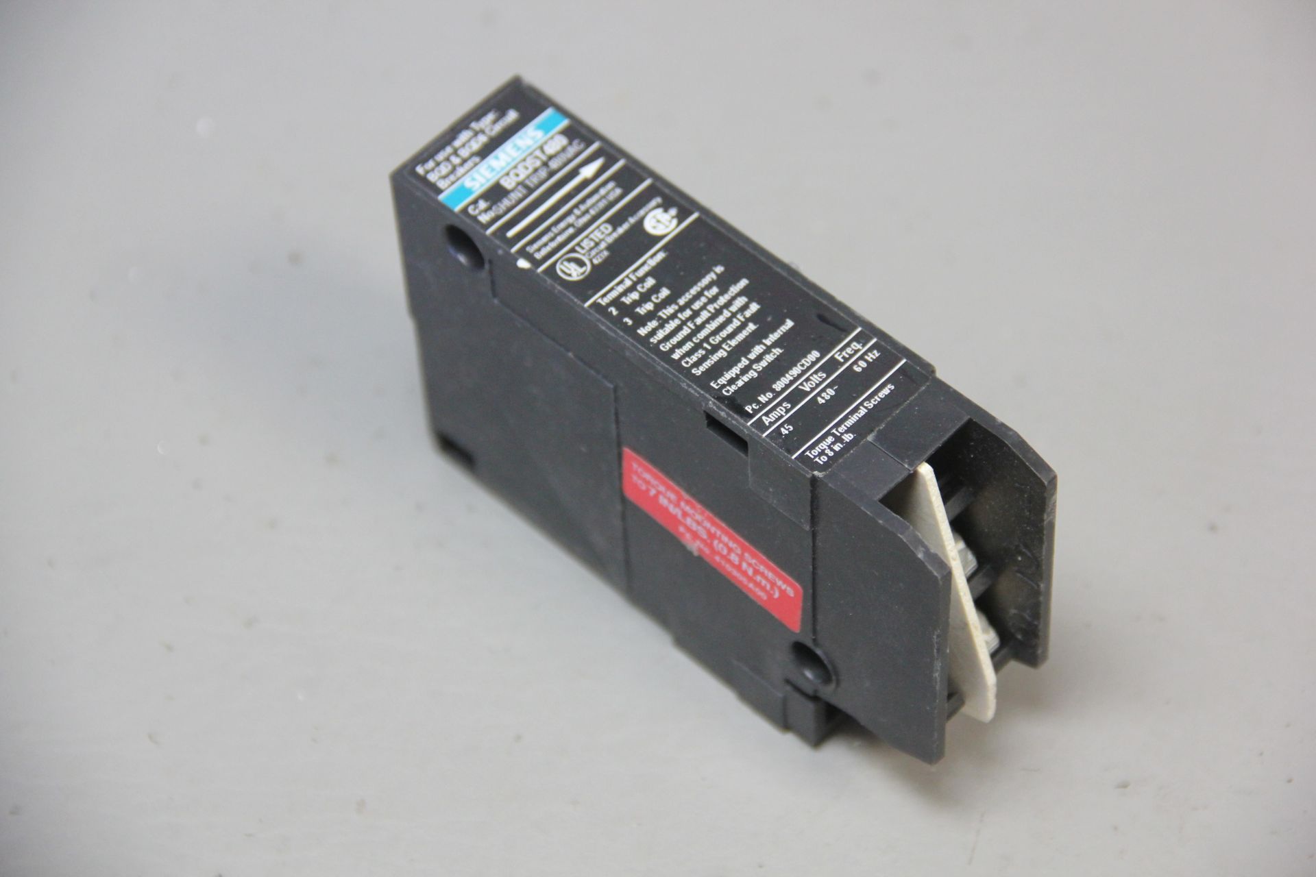 SIEMENS 45A 480V CIRCUIT BREAKER SHUNT TRIP UNIT - Image 2 of 4