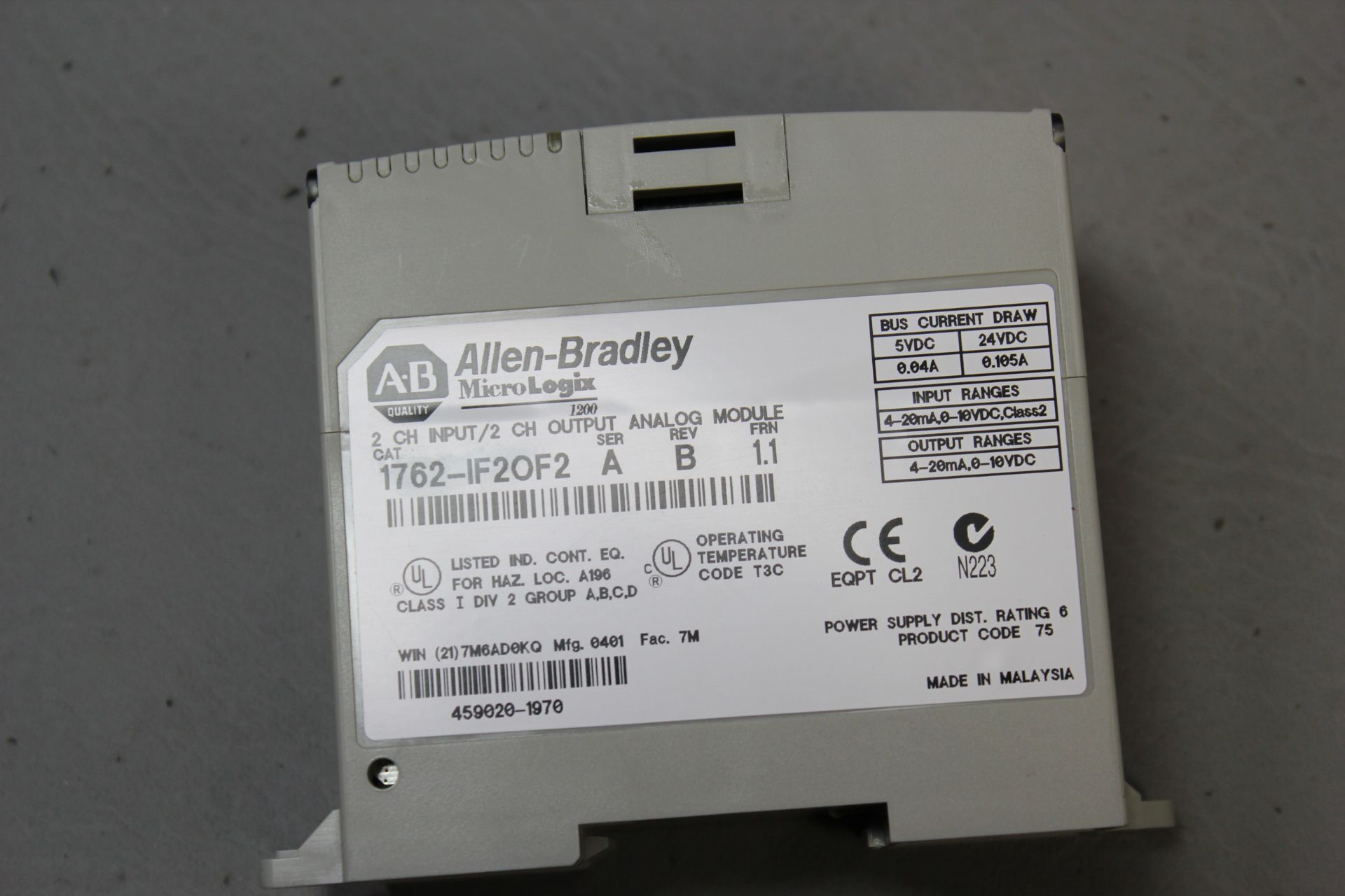 ALLEN BRADLEY MICROLOGIX PLC MODULE - Image 3 of 3